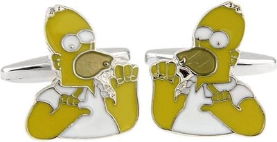 Amanto Manchetknopen Homer - 316L Staal - Simpsons - 16x19mm