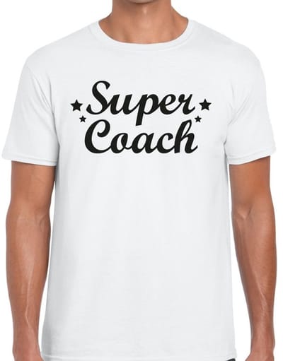 Super Coach cadeau t-shirt wit voor heren -  Bedankt cadeau voor een coach XXL