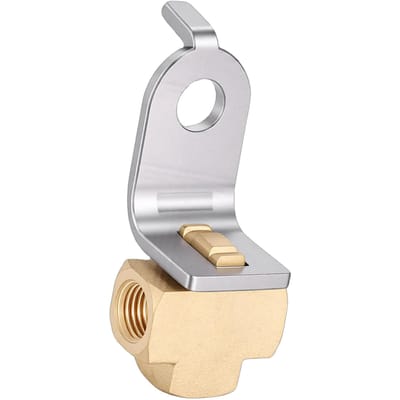 3-Weg Remleiding T-stuk met Montagebeugel 3/16 inch Messing Vrouwelijke Remleiding Fitting voor 3/8 inch 24 Schroefdraad