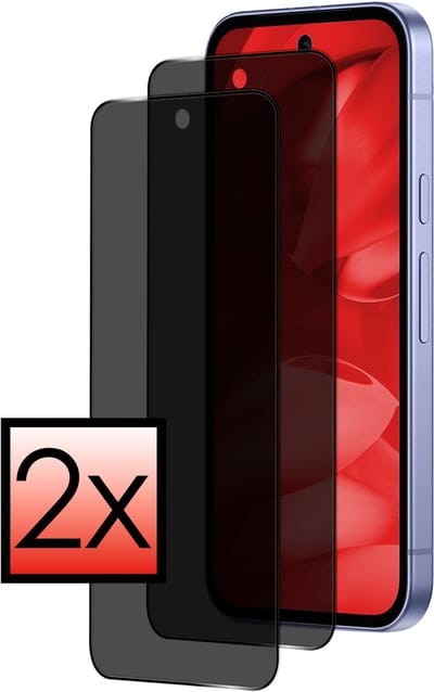 Screenprotector - 2 Stuks - Geschikt voor Google Pixel 9a - Privacy Filter - Beschermglas - Gehard Glas - Tempered Glass - Screen Protector - Anti Spy - Full Display Cover