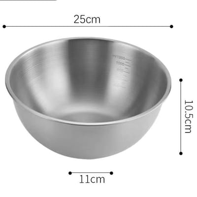 17-25cm Roestvrij Staal Goud en Zilver Saladekom Rijst Noedels Lamian Noedels Kom Keukengerei Voedselcontainer gray