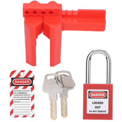 Lockout Tagout Slotkit Verstelbaar Duurzaam met Hangslot Waarschuwingslabel Sleutel voor Industrieel