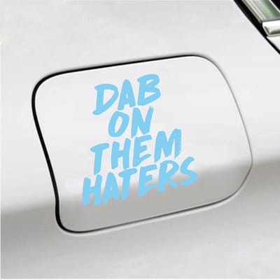 Bumpersticker - Dab On Them Haters - 10,9 X 10,7 - Licht Blauw