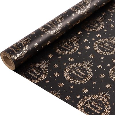 Glanzend Cadeaupapier - Zwart - 10 Meter - voor Kerst, Verjaardag en Verrassingen