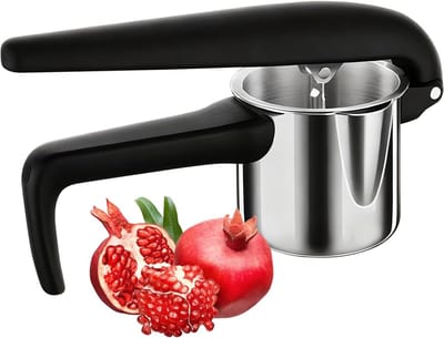 Limoenpers Citruspers - Handmatige Sapcentrifuge - Sappen Extraheren - Roestvrij Staal - 13.6D x 18.3W x 13.6H cm - Zilver