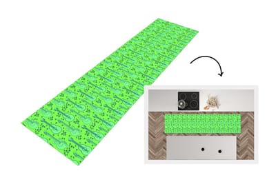 Keukenloper - Loper keuken - Gitaar - Patronen - Groen - 200x50 cm - Keukenloper vinyl