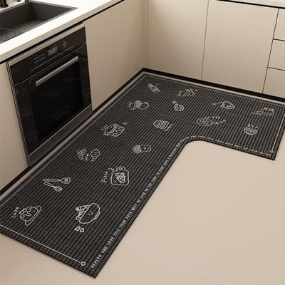 Tapis de sol en boue diatomique en forme de L résistant à la saleté avec un sens avancé Facile à nettoyer Tapis antidérapant Ménager Absorbant l'eau Séchage rapide Tapis de pied 80 * 120 * 45Cm (