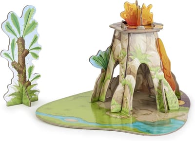 Dinosaurus Decor - Mini Wereld - Creatief Spel - Stevig Karton - 23x23x15 cm - Dino Wereld
