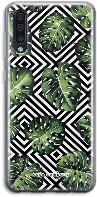 Case Company® - Hoesje geschikt voor Samsung Galaxy A50 hoesje - Geometrische jungle - Soft Cover Telefoonhoesje - Bescherming aan alle Kanten en Schermrand