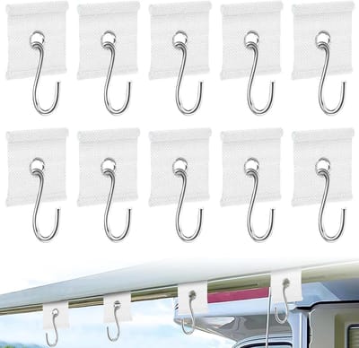 Set van 10 Gidsrail Oogjes voor Zonneschermen en Tentaccessoires - Geschikt voor 5/6 mm tot 7/8 mm Oogjes - Ideaal voor Caravan, Kamperen en Motorhomes