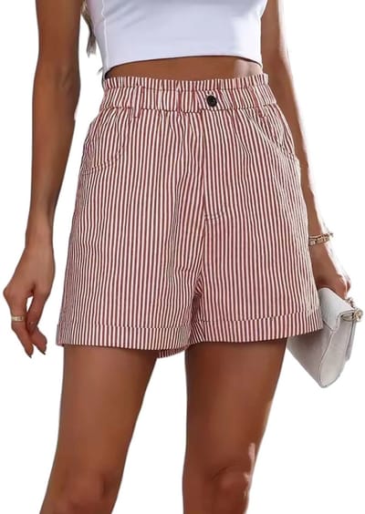 Casual hoge taille short - Mode - Steekzakken - Vrouwen - Fashion - Gestreept