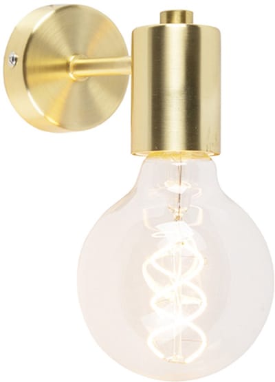 QAZQA facil - Moderne LED Smart Wandlamp incl. wifi voor binnen - 1 lichts - D 130 mm - Goud/messing - Woonkamer | Slaapkamer | Keuken
