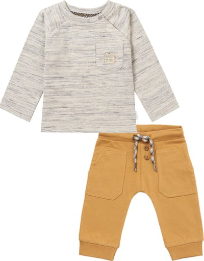 Noppies - Kledingset - 2delig - Broek Murphy Apple Cinnamon - Shirt Metropolis Willow Grey - Maat 86