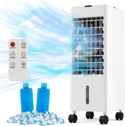 Luxe Mobiele Airco – Zonder Afvoer – 3 in 1 Design – Voor Slaapkamer, Woonkamer, Kantoor – Met Afstandsbediening – Instelbaar – Wit