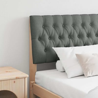 vidaXL - Gestoffeerd - hoofdbord - Donkergrijs - 180 - cm - Massief - grenenhout