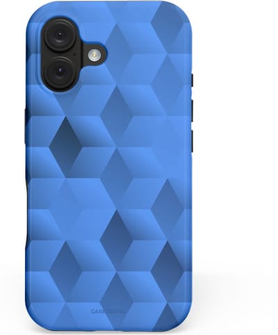 Casetastic hoesje geschikt voor Apple iPhone 16 - MagSafe - Dubbellaagse bescherming - Hexaflow - Fashion Case - Lavendel Donkerblauw