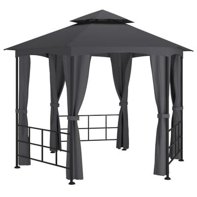 vidaXL - Prieel - met - zijwanden - 3,1x2,7 - m - antracietkleurig