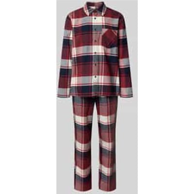 Pyjama geweven wijnrood geruit - selected! Premium Warming 48