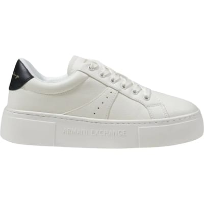 Lace-Up Polyester Sneakers with Laces Fastening Wo - Black
