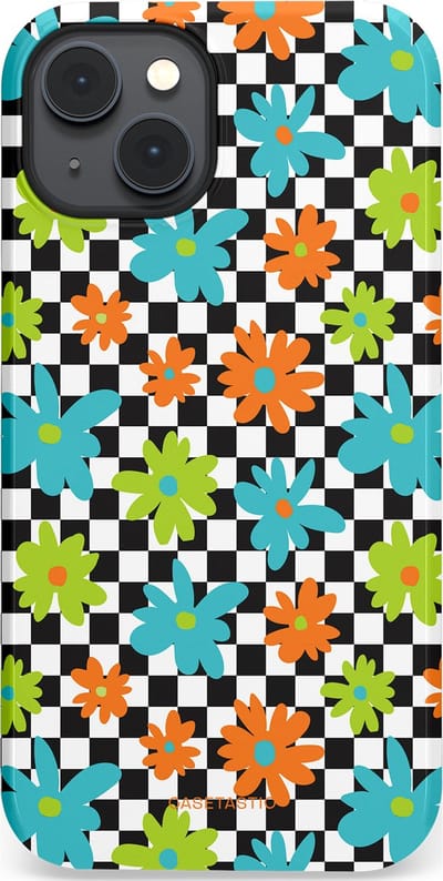 Casetastic Hoesje Geschikt voor Apple iPhone 14 Plus Magsafe - Stijlvolle Beschermende Duo-layer Case - Retro Bloem Power