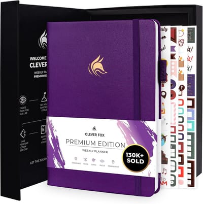 Weekplanner Organizer - Maandplanner Agenda - Doelen Bereiken - Ongedateerd Start Altijd - A5 Formaat - Paars