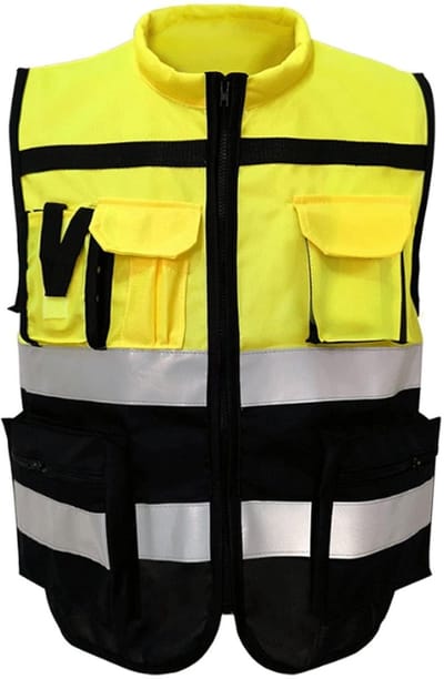 Dailygoods- Veiligheidsvest Hoge Zichtbaarheid - Reflecterend Vest - Veiligheidsvest met Rits - Driedimensionale Zak - Zachte Kraag - Comfortabel Ontwerp - Veiligheidskleding