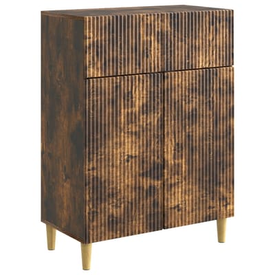 vidaXL - Dressoir - met - lade - Gerookt - eiken - 66 - x - 34,5 - x - 90 - cm - Bewerkt - hout