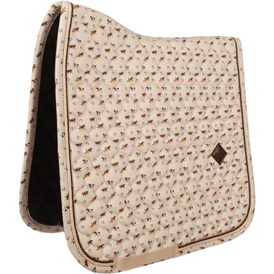 Kentucky Horsewear - Zadeldoek velvet horse printing beige jumping