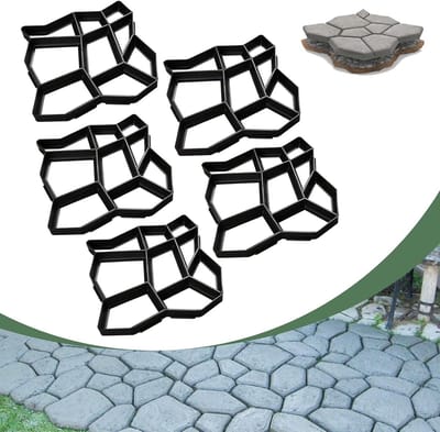 Betonmal Terrasvorm - Gietvorm Pad - Tuinpad Aanleggen - Herbruikbaar Kunststof - 43x43x4 cm - Zwart