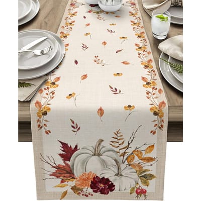 Herfst Oogst Pompoen Linnen Tafel Runner Feestdecoratie Herbruikbare Keuken Eettafel Runner Herfst Thanksgiving Decoraties 150x33cm