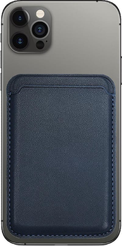 Magnetische Kaarthouder geschikt voor iPhone – PU Leren Pasjeshouder met Sterke Magneet – Donkerblauw