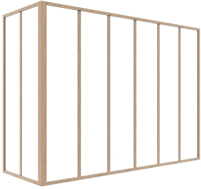 Vente-unique Hoekraam werkplaats van gepoedercoat aluminium - L180 x B60 x H130 cm (B x H) -Licht naturel - BAYVIEW