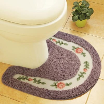 50X50Cm Landelijke U-vormige toiletbrilkussenhoes, toiletwaterabsorberende vloermat, deurmat, waterdichte en antislip voetmat, badkamertapijt