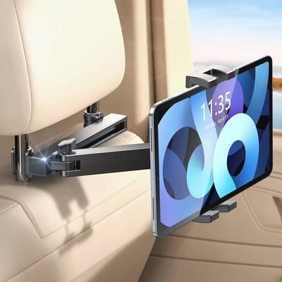 Tablethouder Auto met Uittrekbare Verlengarm en 360° Draaifunctie - Compatibel met Alle 4,7-12,9" Apparaten