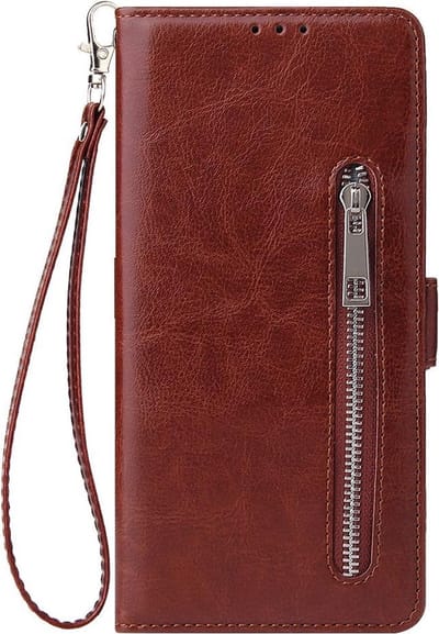 Shop4 - Samsung Galaxy S20 Ultra Hoesje - Wallet Case Cabello met Ritssluiting Bruin