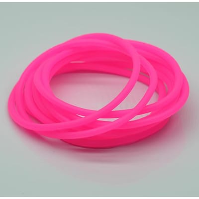 10 stuks Gummy Siliconen Armbanden Punk Rock Elastiekje Unisex Polsband Elastische Haarband Scrunchie Armband Mode Accessoires pink