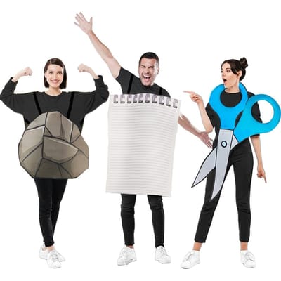 Steen-Papier-Schaar Grappige Feest Rolspellen Kostuums, Volwassenen One size fits all adults blauw