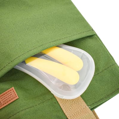 Set van 2 Kinderbestek met Lepel en Vork, RVS, Ideaal voor Schoollunch en Reizen, Geel