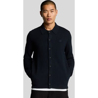 Lyle & Scott Tonal Eagle Double Knit Shirt Dark Navy Taglia: S | Maglioni a maglia Outlet | Uomo | Blu