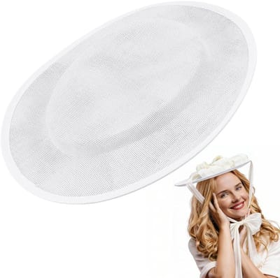 Ronde Fascinator Hoed van Linnen 30 x 28,3 cm voor Bruiloft en Kerkdecoratie, Creatieve Haaraccessoire voor Feestelijke Gelegenheden