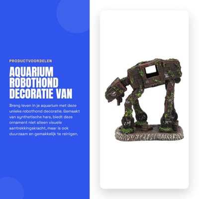 Dailygoods- Aquariumdecoratie Robothond - Synthetische Hars Ornament - Visuele Aantrekkingskracht - Corrosiebestendig - Ecolologisch Veilig - Makkelijk te Reinigen - Aquariumornament