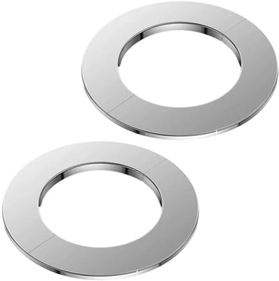 Set van 2 roestvrijstalen rozetten voor pijpbedekking, hittebestendig, 120 mm, ideaal voor schoorsteenpijpen en afwerkingen