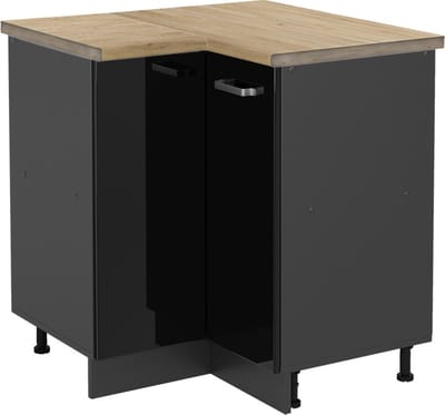 Vicco R-Line Hoekkast – 75.6 cm, WB Eik Zwart hoogglans