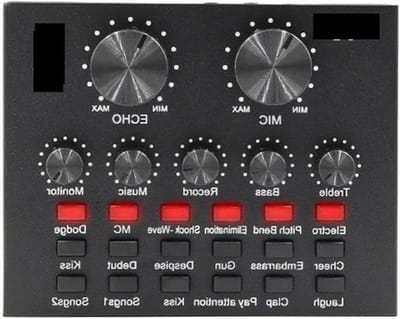 Dj Controller Mixer - Geluidskaart Podcast - Live Streamen - Bluetooth 5.0 Connectiviteit - Compact Formaat - Zwart