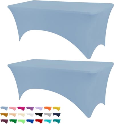 Set van 2 Hemelsblauwe Tafelhoezen voor Rechthoekige Tafels - Stretchy Spandex voor Feest en Banket