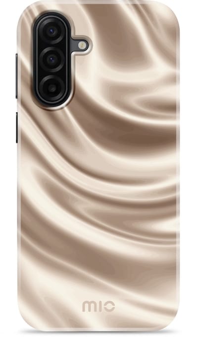 Mio by Mobilize Hoesje geschikt voor Samsung Galaxy A17 MagSafe Telefoonhoesje Hardcase | Mio by Mobilize Backcover | Geschikt voor MagSafe | Geschikt voor Draadloos Opladen met Magnetische Ring | Geschikt voor MagSafe Case - Silky Dreams | Goud