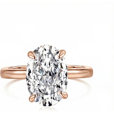 KNOBSPIN 1-4CT Ovaal Geslepen Moissanite Ringen voor Vrouwen GRA Gecertificeerd Diamanten Sieraden Koperen Verlovings Trouwring 8&4ct 8x11mm beige