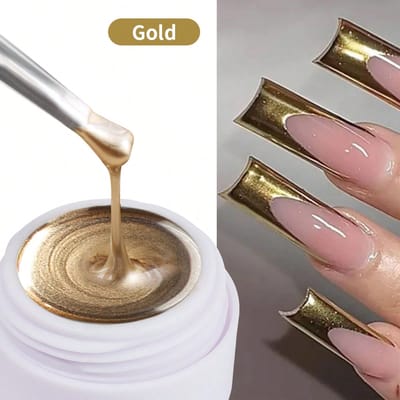 1 stuk XEIJAYI Metaalverf Nagellak, Creatieve Elastische Metaalverf Gel voor Nail Art Schilderen, Reliëf, UV Gel Sculptuur Ontwerp met Spiegeleffect, Geschikt voor Nagel DIY