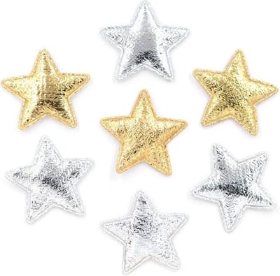 WiseGoods Luxe Set Hobby Sterren - DIY Accessoires - Kleding / Knutselen / Haken - Sterretjes - Cadeau - Ster Goud & Zilver 100st