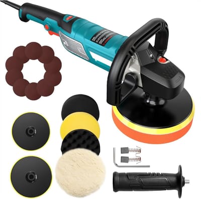 Polijstmachine - Poetsmachine Auto Met 6 Snelheden - 6 Polijstschijven – Poliermachine 1500W – Polijstmachines – Polijst Set